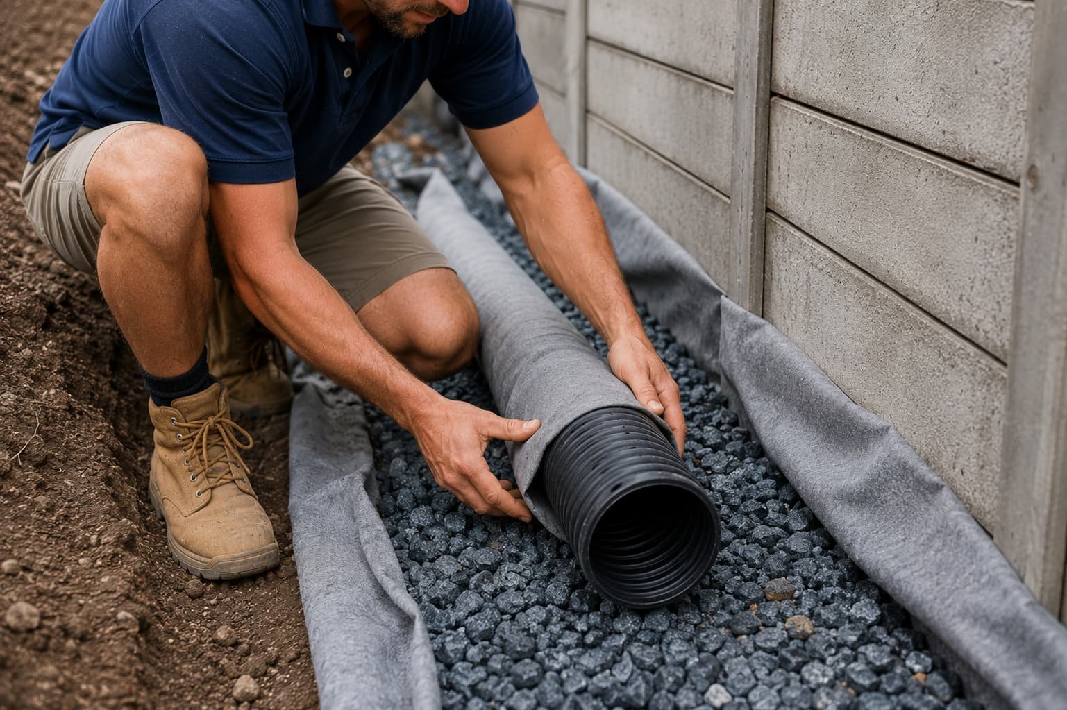 retaining wall drainage and repairs